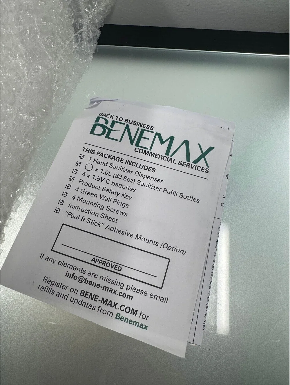 Benemax Wall Mount Touchless Hand Sanitizer Dispenser White